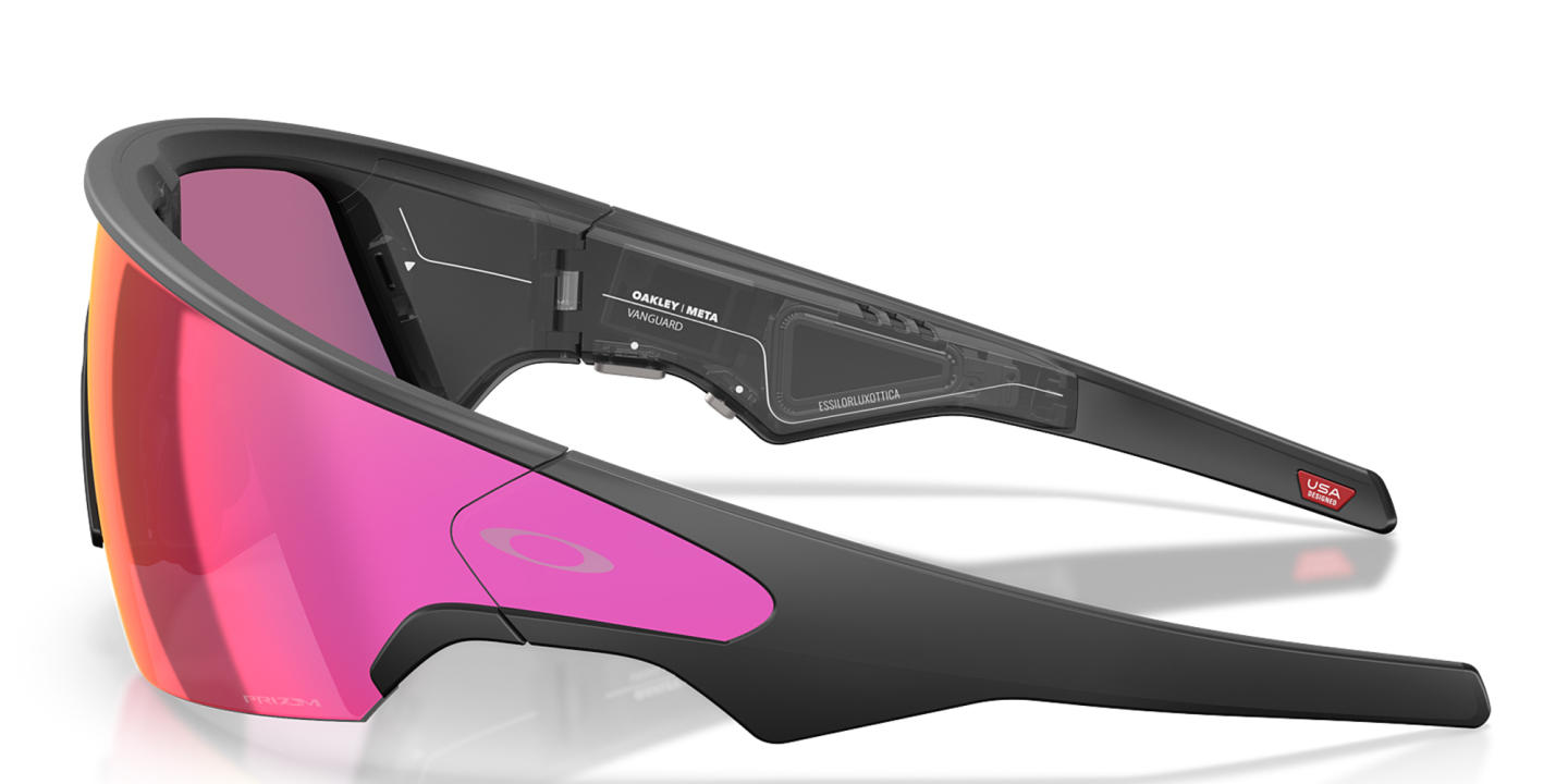 تسوق نظارات شمسية ميتا فانجارد بنصف إطار مستطيل للجنسين اوكلي بلون أسود أونلاين.