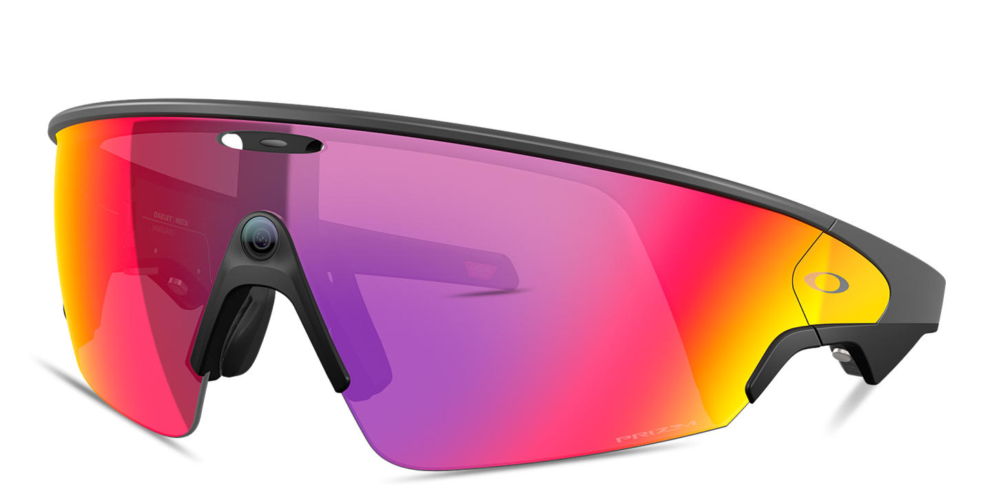Shop Oakley Meta Vanguard Unisex Half-Rim Rectangle Sunglasses in Black online.