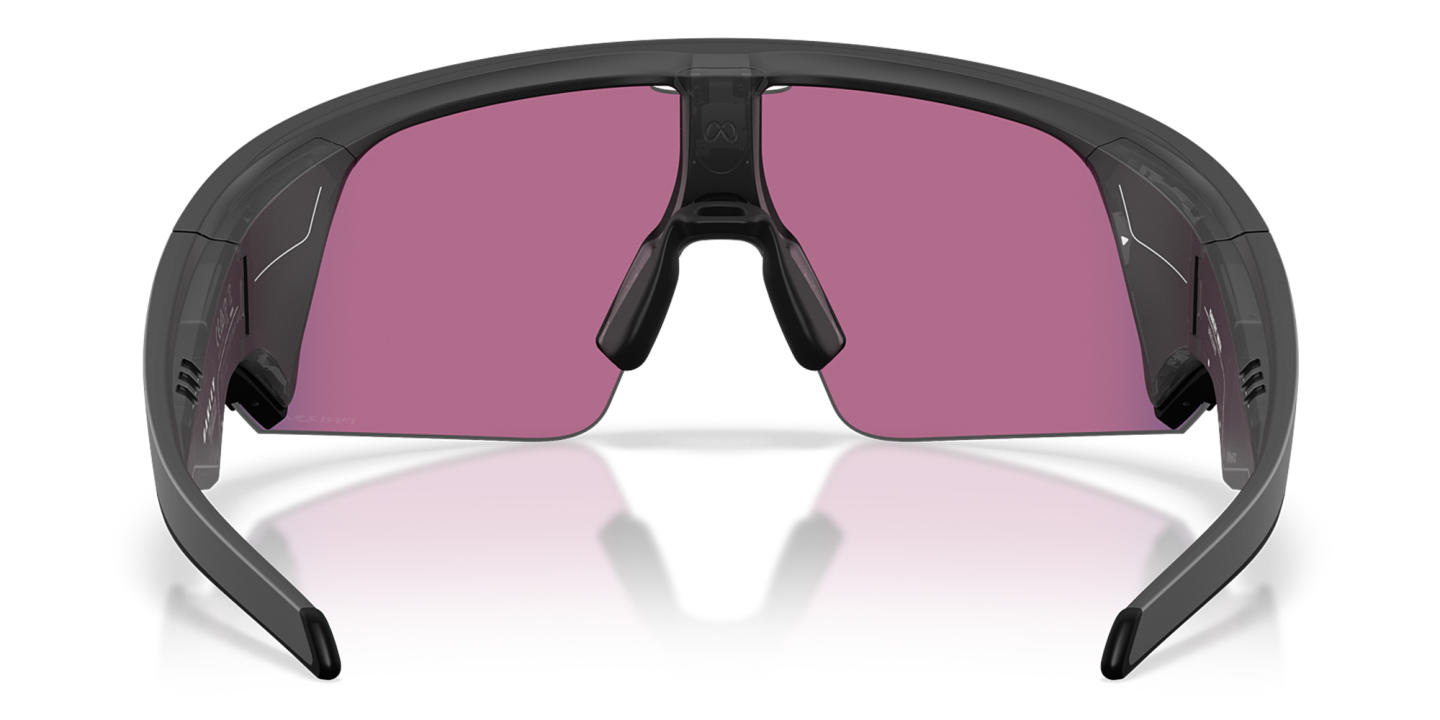 Shop Oakley Meta Vanguard Unisex Half-Rim Rectangle Sunglasses in Black online.