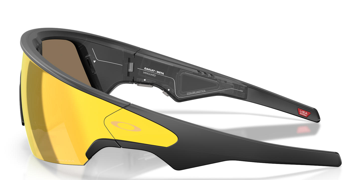 تسوق نظارات شمسية ميتا فانجارد بنصف إطار مستطيل للجنسين اوكلي بلون أسود أونلاين.