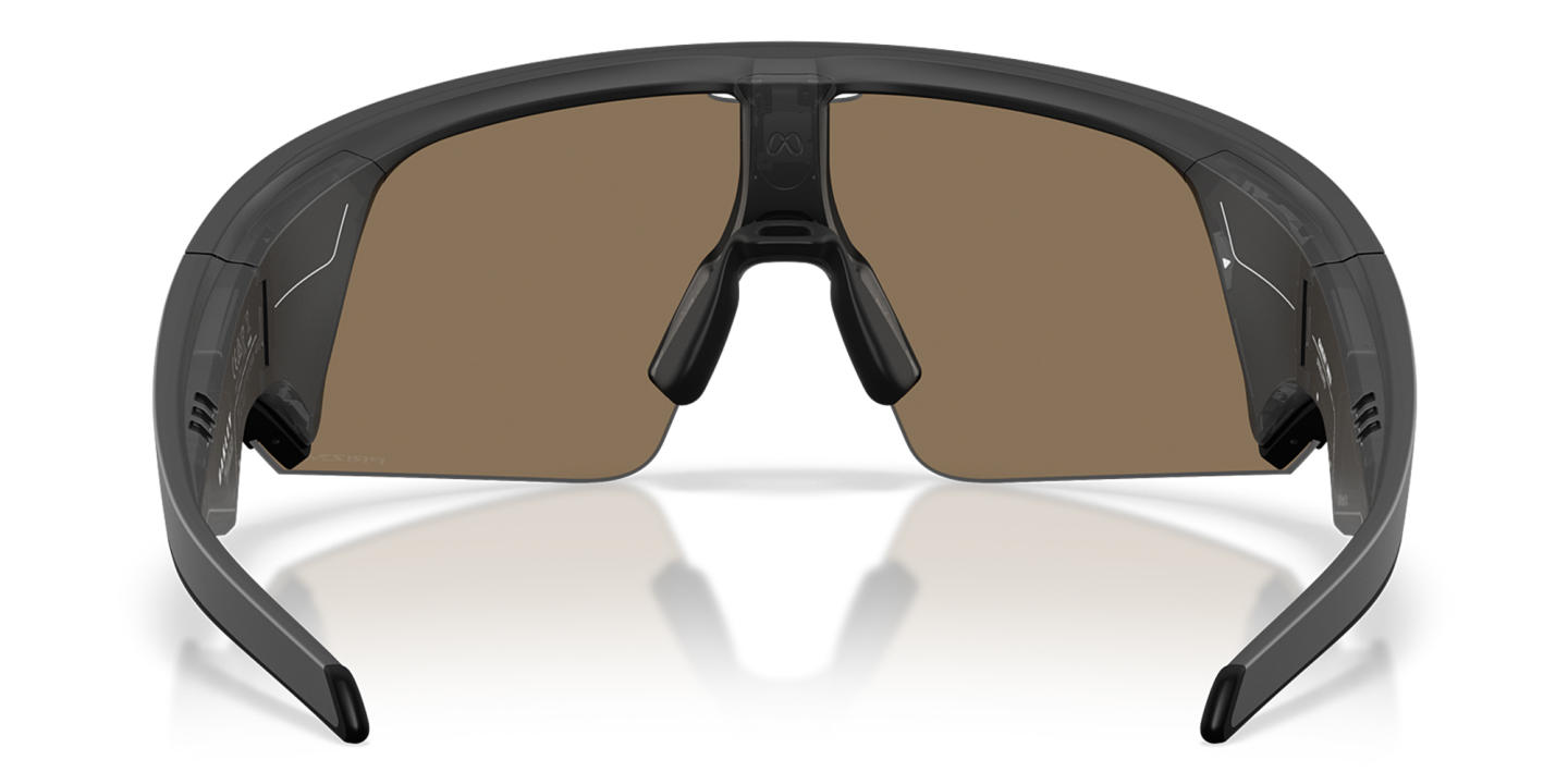 Shop Oakley Meta Vanguard Unisex Half-Rim Rectangle Sunglasses in Black online.