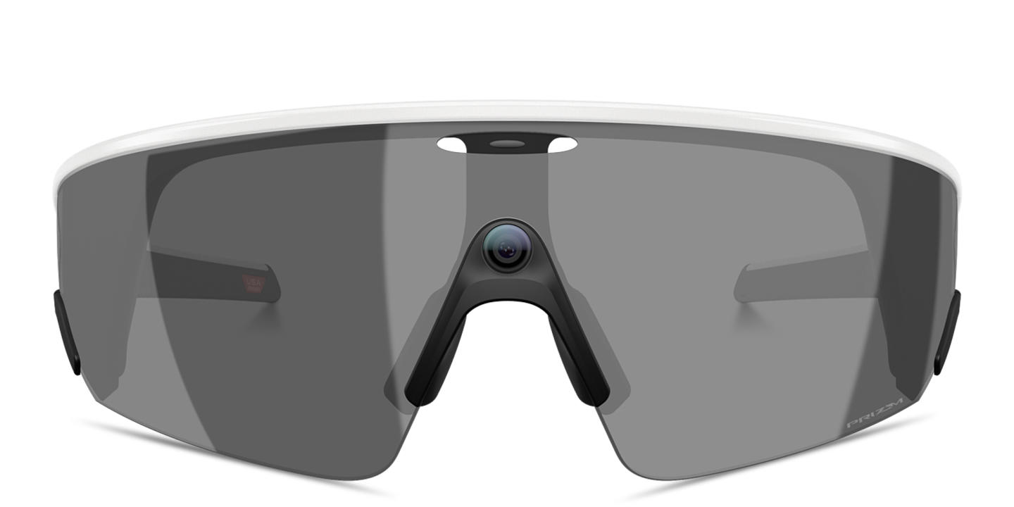 Shop Oakley Meta Vanguard Unisex Half-Rim Rectangle Sunglasses in White online.