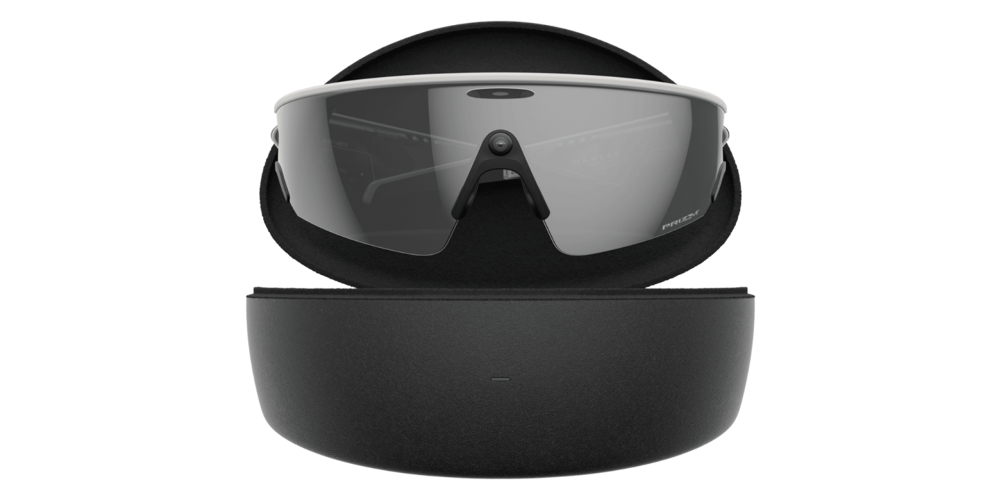 Shop Oakley Meta Vanguard Unisex Half-Rim Rectangle Sunglasses in White online.