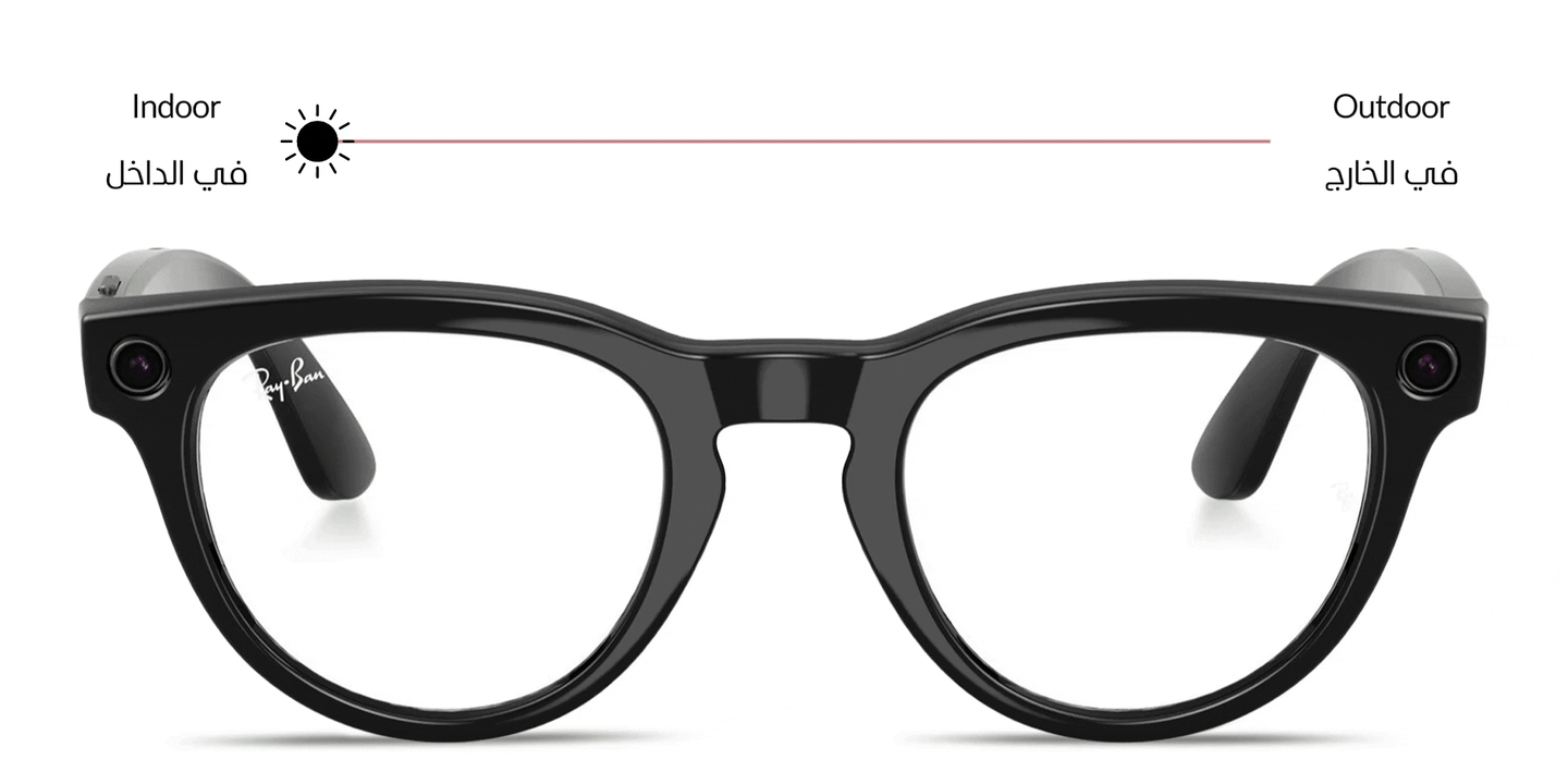 Ray-Ban Meta Headliner Transitions® Unisex Panthos Sunglasses in Shiny Black – Product Photo 0