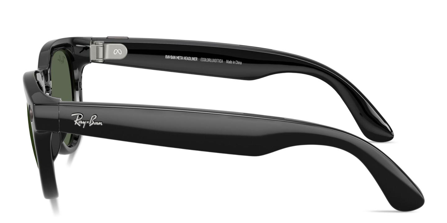 Ray-Ban Meta Headliner Unisex Panthos Sunglasses in Shiny Black – Product Photo 2