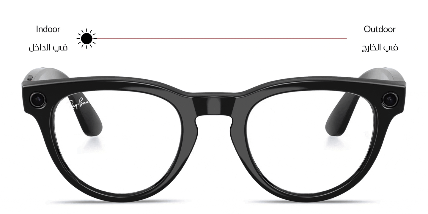 Ray-Ban Meta Headliner Transitions® Unisex Panthos Sunglasses in Shiny Black – Product Photo 0