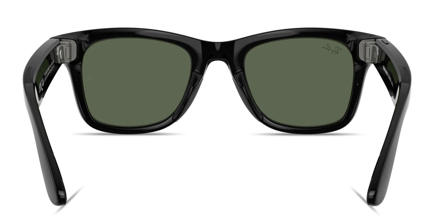 Shop Ray-Ban Meta Wayfarer Unisex Square Sunglasses in Shiny Black online.
