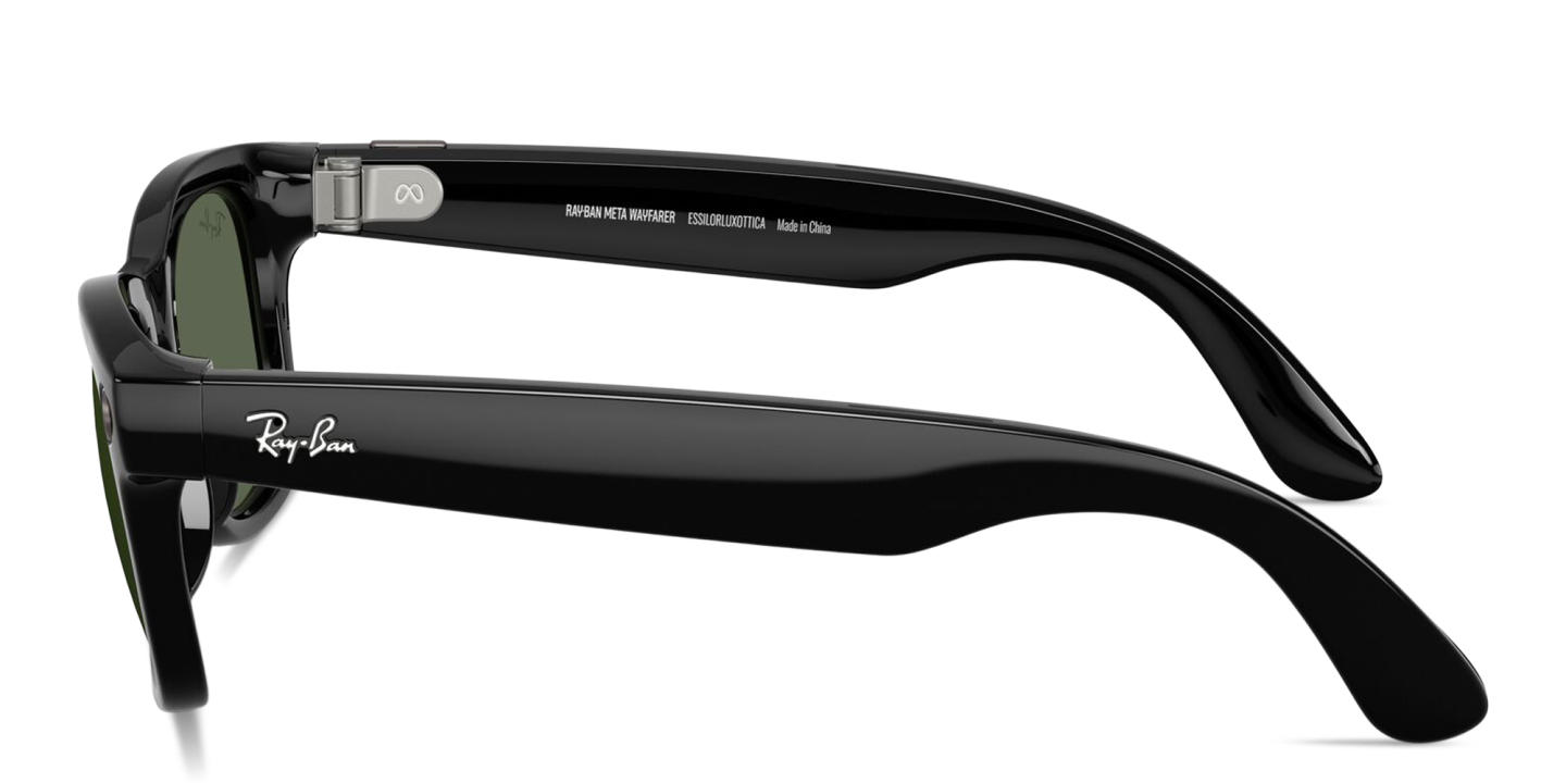 Ray-Ban Meta Wayfarer Unisex Square Sunglasses in Shiny Black – Product Photo 2