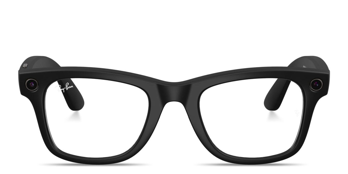 Ray-Ban Meta Wayfarer Unisex Square Eyeglasses With Blue-Violet Light Lenses in Black – Product Photo 0