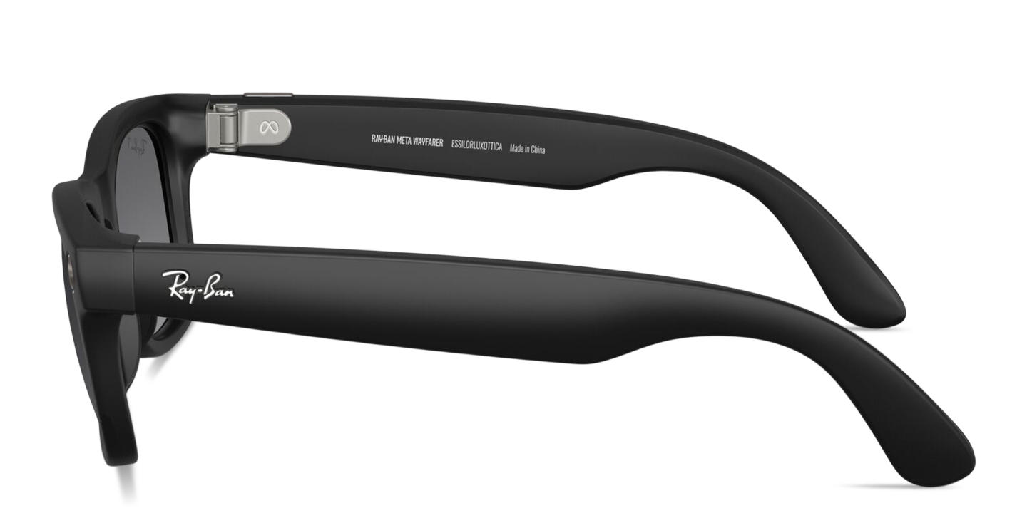 Ray-Ban Meta Wayfarer Unisex Square Sunglasses in Matte Black – Product Photo 2