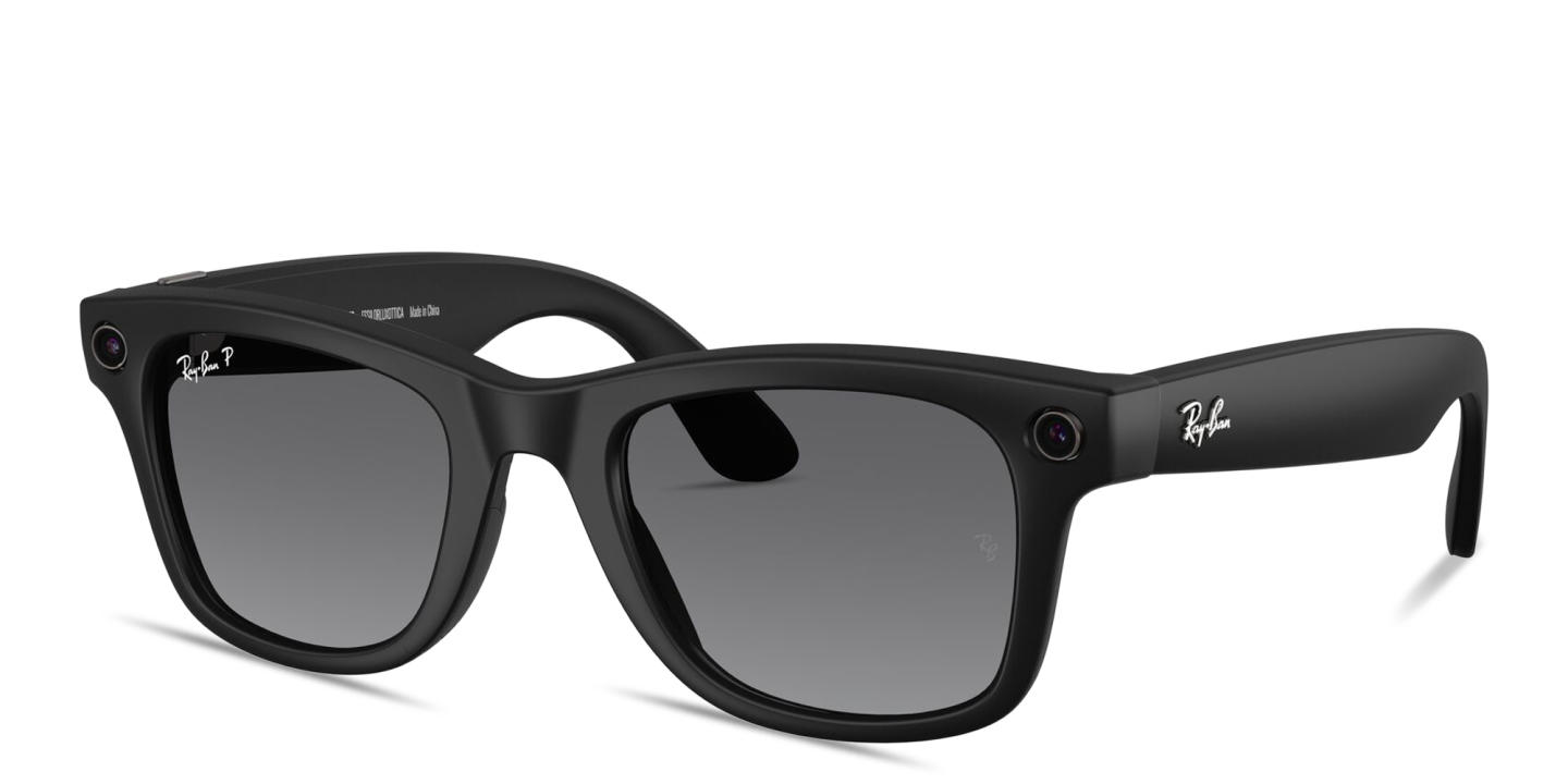 Ray-Ban Meta Wayfarer Unisex Square Sunglasses in Matte Black – Product Photo 1