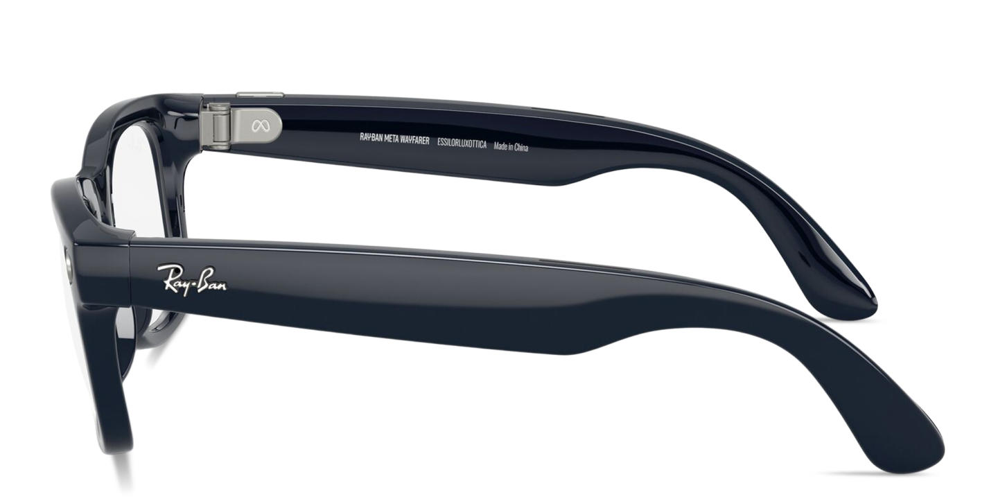 Shop Ray-Ban Meta Wayfarer Transitions® Unisex Square Sunglasses in Shiny Cosmic Blue online.