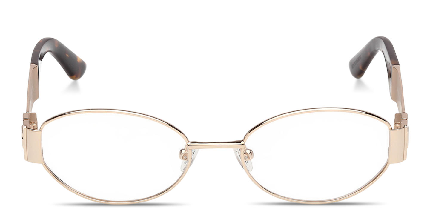 Shop Guess G Oval Eyeglasses in Gold online.