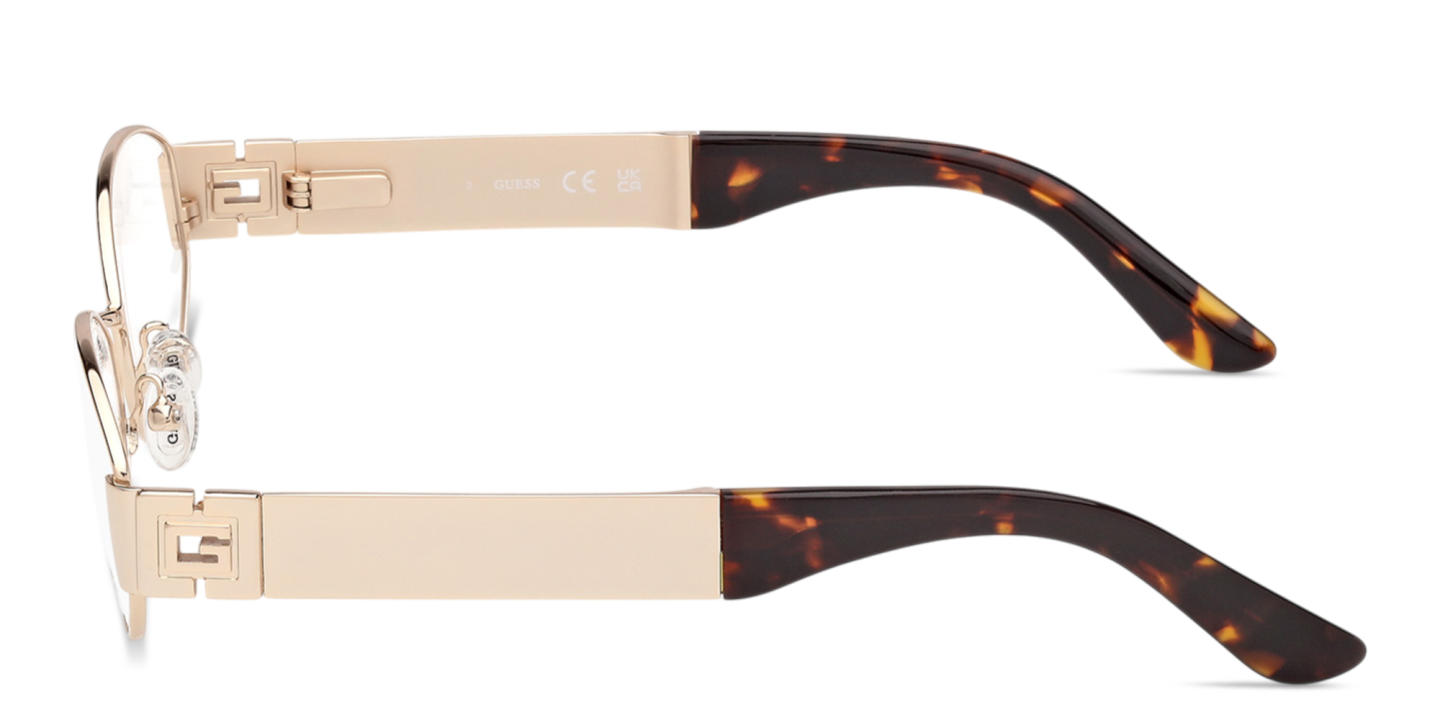 Shop Guess G Oval Eyeglasses in Gold online.