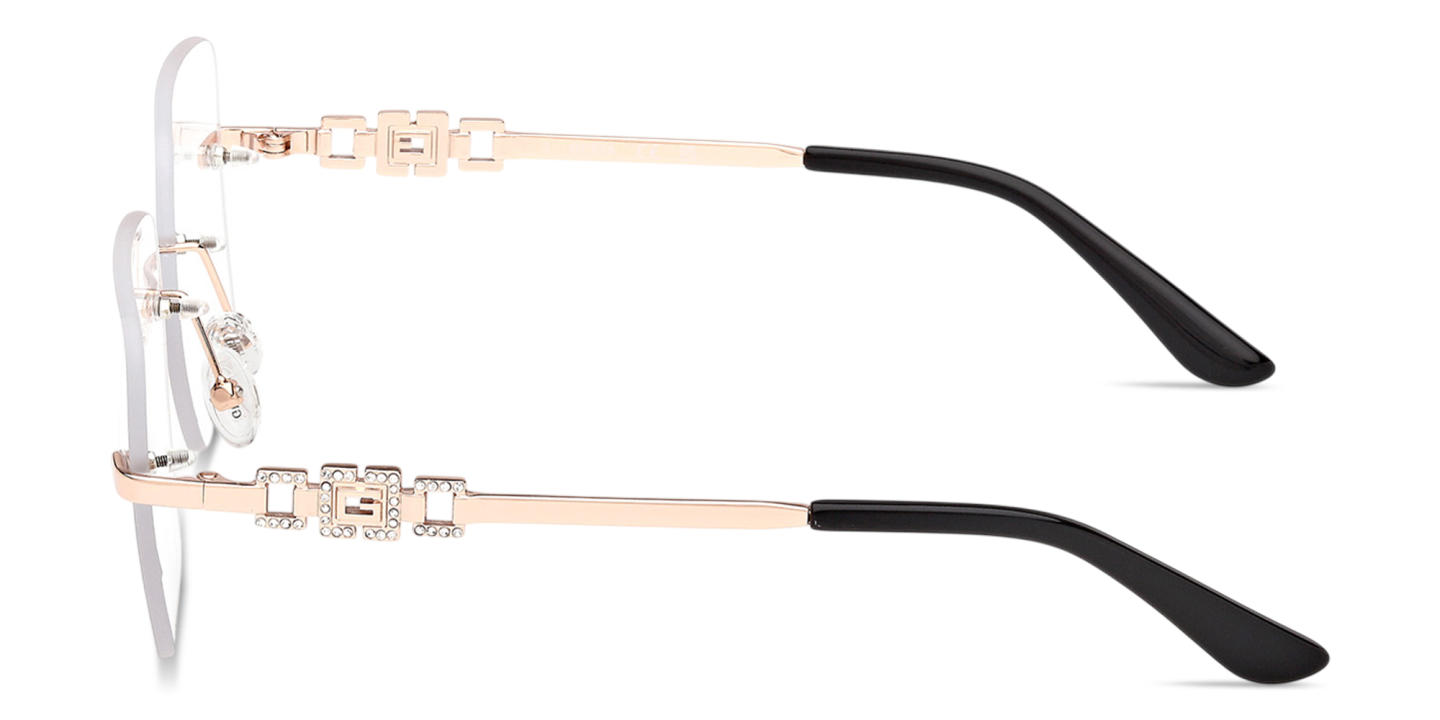 Shop Guess G Logo Wide Rimless Square Eyeglasses in Rose Gold online.