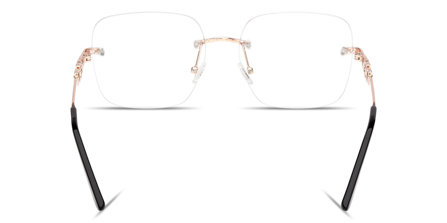 Shop Guess G Logo Wide Rimless Square Eyeglasses in Rose Gold online.