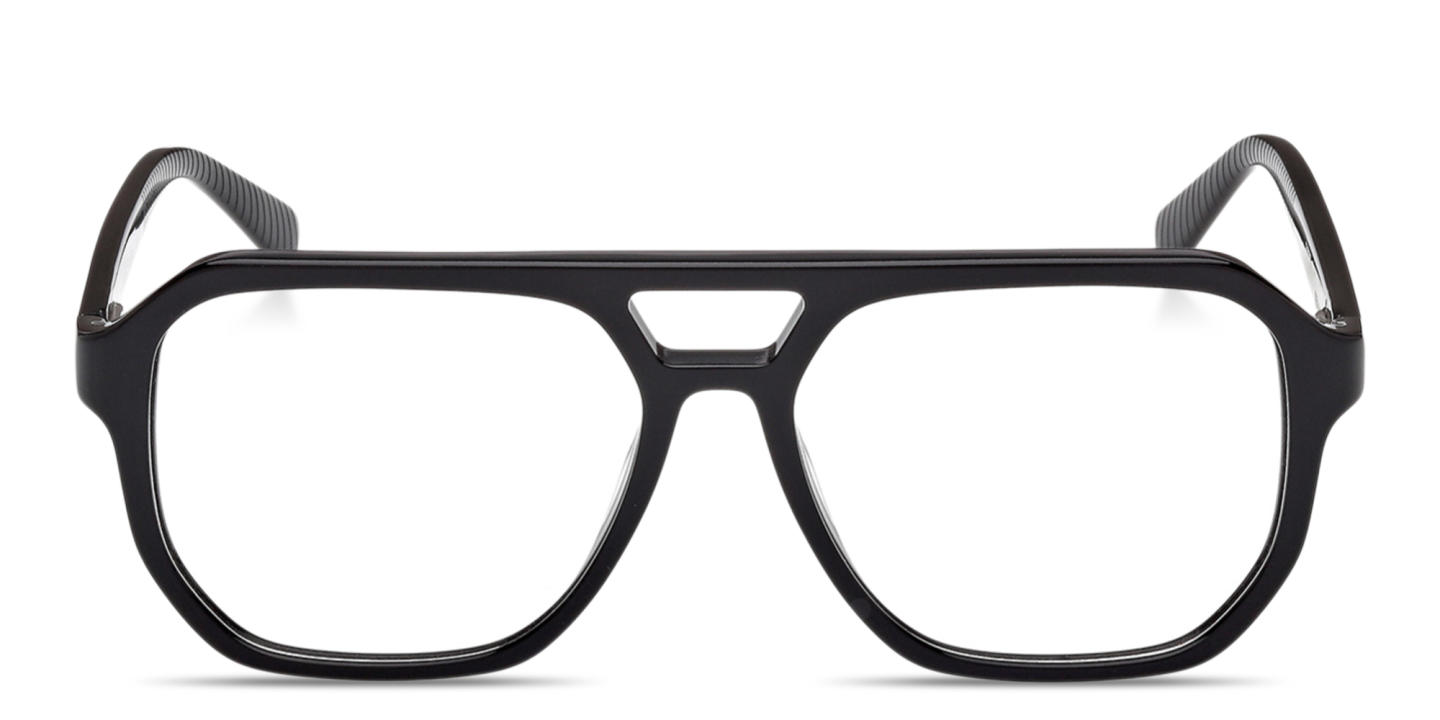 Shop Guess G Wide Aviator Eyeglasses in Black online.