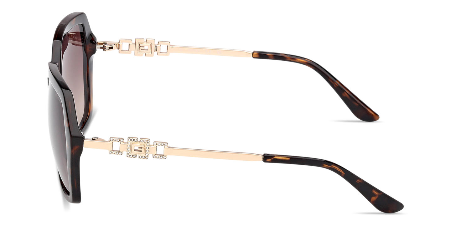 Shop Guess G Logo Oversized Irregular Sunglasses in Dark Havana online.
