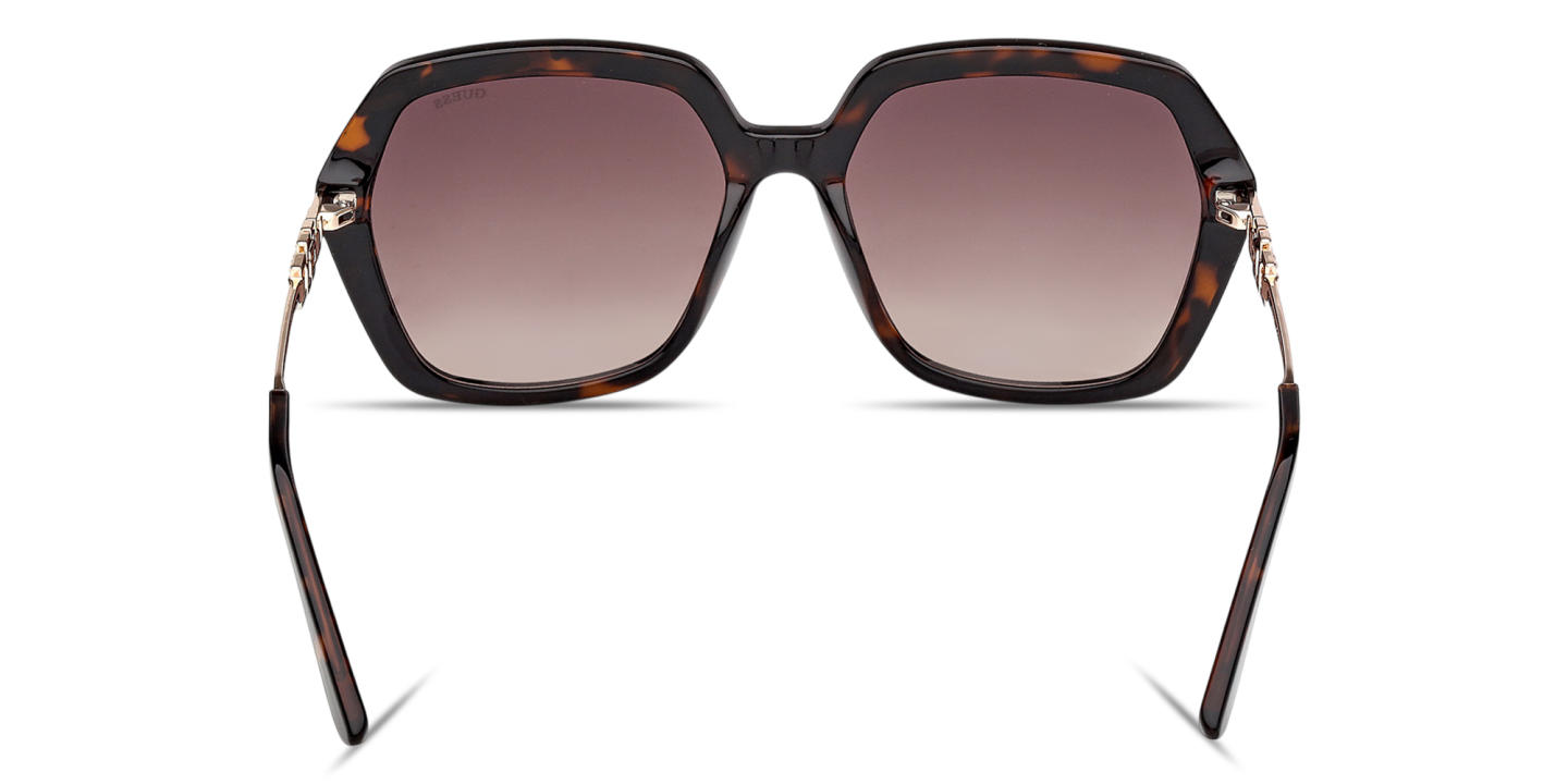 Shop Guess G Logo Oversized Irregular Sunglasses in Dark Havana online.