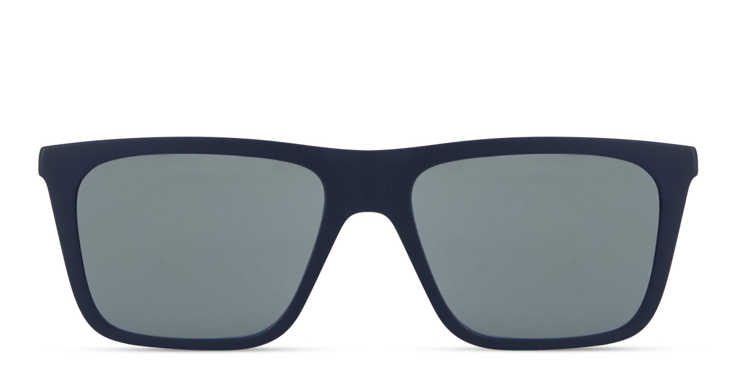 Shop Emporio Armani Clip-On Square Eyeglasses in Blue online.