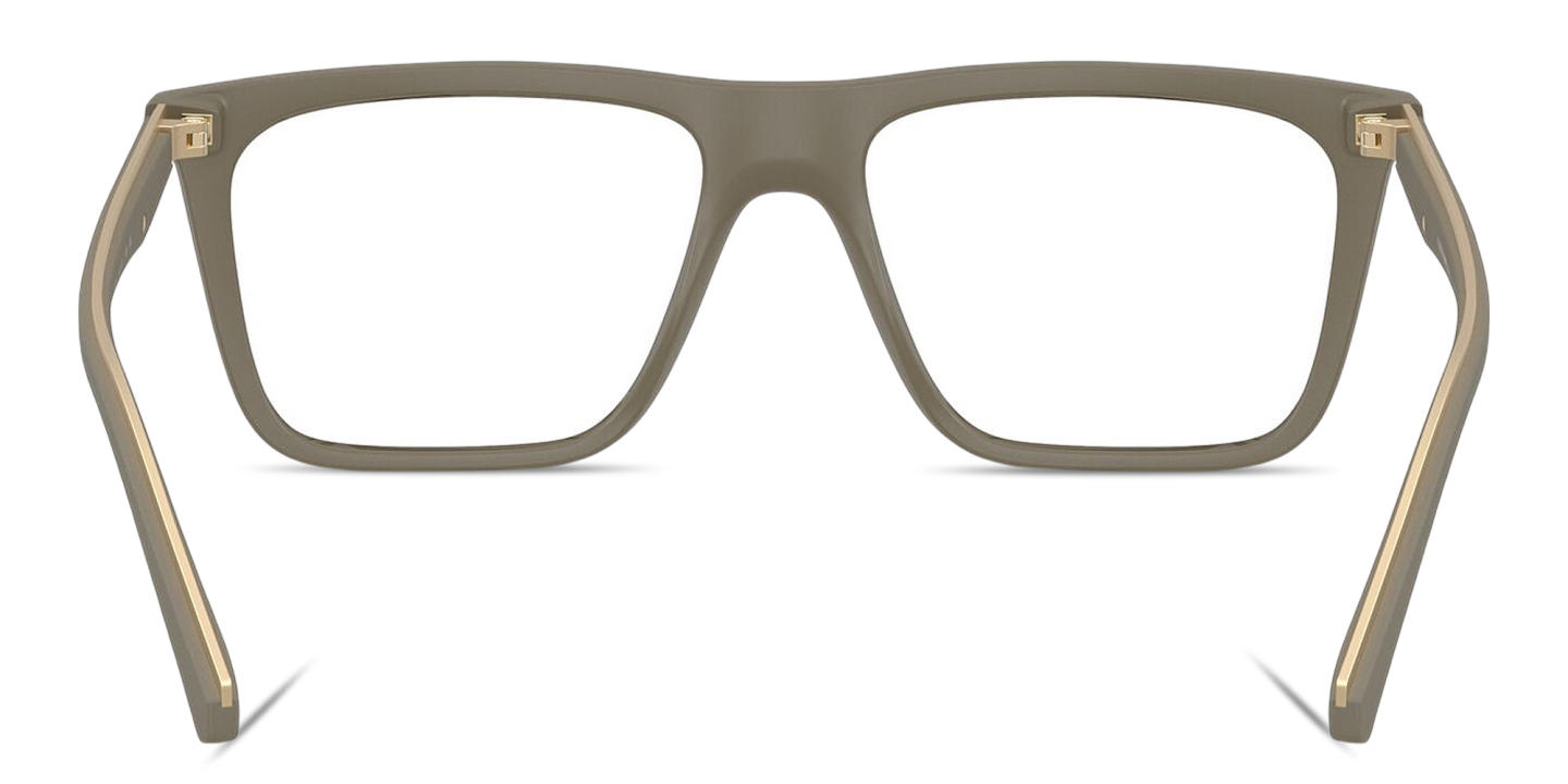 Shop Emporio Armani Clip-On Square Eyeglasses in Beige online.