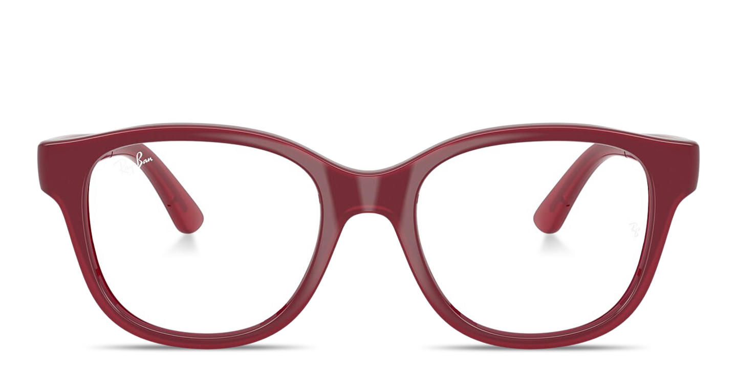 Shop Ray-Ban Optics Kids Bio-Based Square Eyeglasses in Fucsia On Transparent Fucsia online.