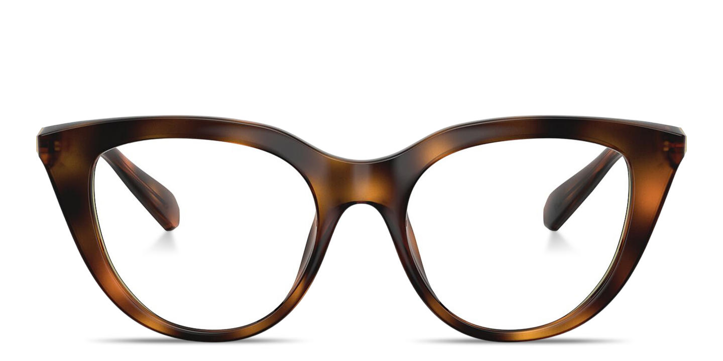 Shop Swarovski Crystal-Embellished Cat-Eye Eyeglasses in Polished Havana online.