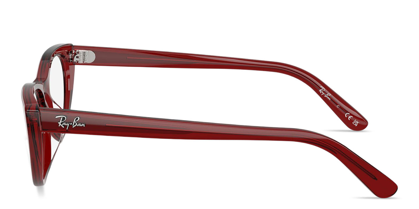 Shop Ray-Ban Optics Square Eyeglasses in Transparent Bordeaux online.