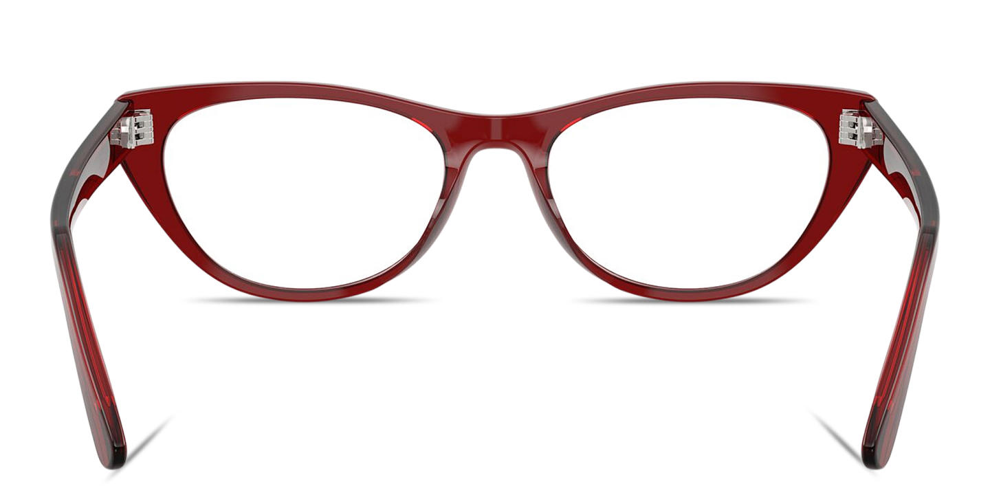 Shop Ray-Ban Optics Square Eyeglasses in Transparent Bordeaux online.
