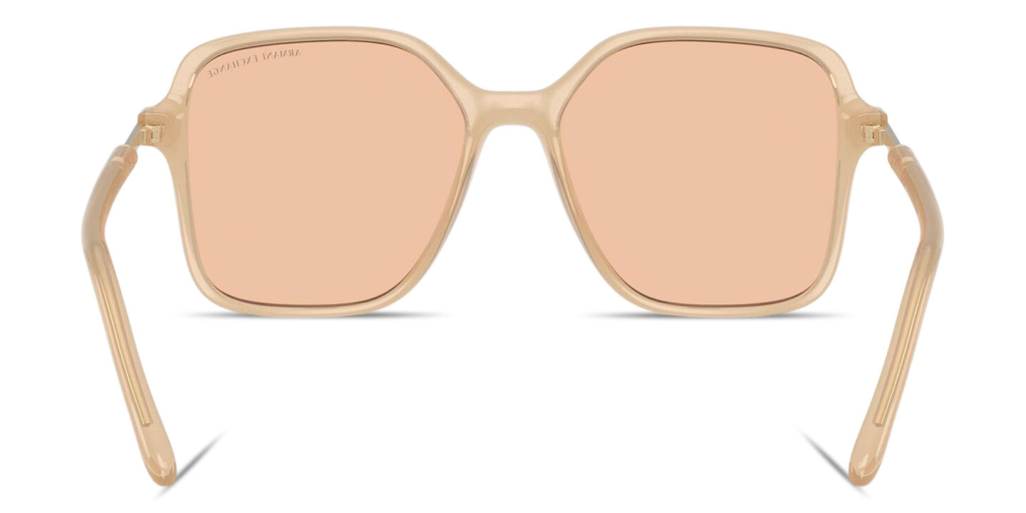 Armani Exchange A|X Logo Oversized Butterfly Sunglasses in Transparent Beige – Product Photo 3