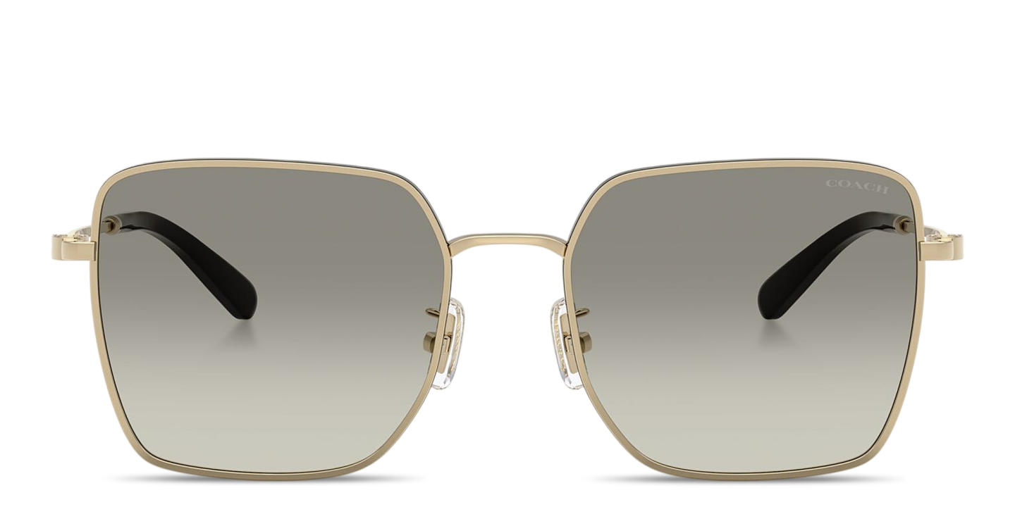 Coach Engraved Logo Oversized Square Sunglasses in Black/Light Gold – Product Photo 0