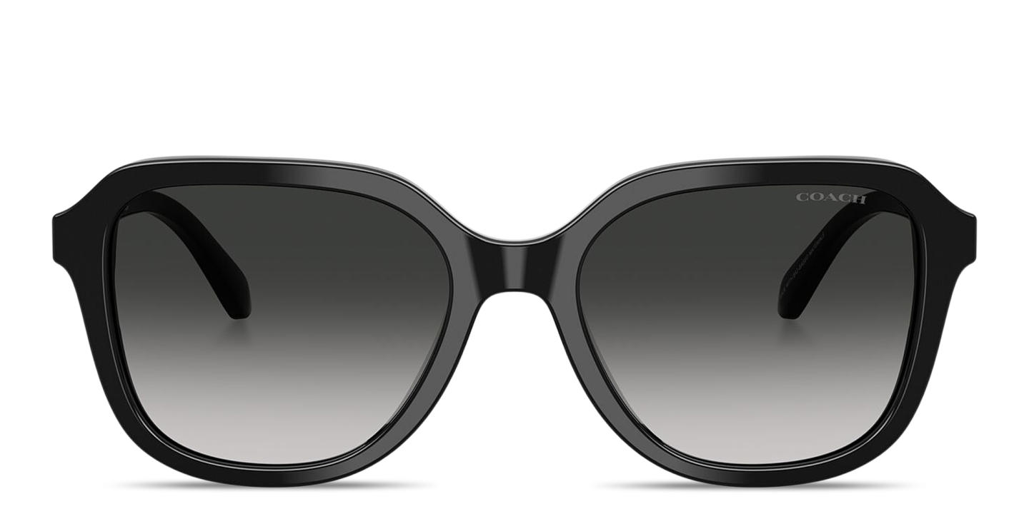 Shop Coach Logo Lettering Square Sunglasses in Black online.