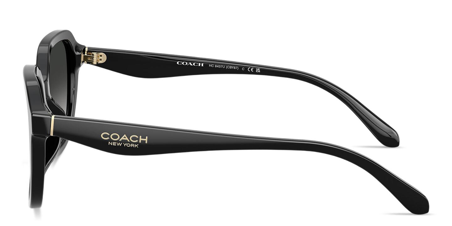 Shop Coach Logo Lettering Square Sunglasses in Black online.