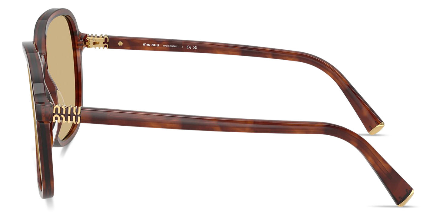 Shop MIU MIU Vertical Logo Oversized Square Sunglasses in Brown online.