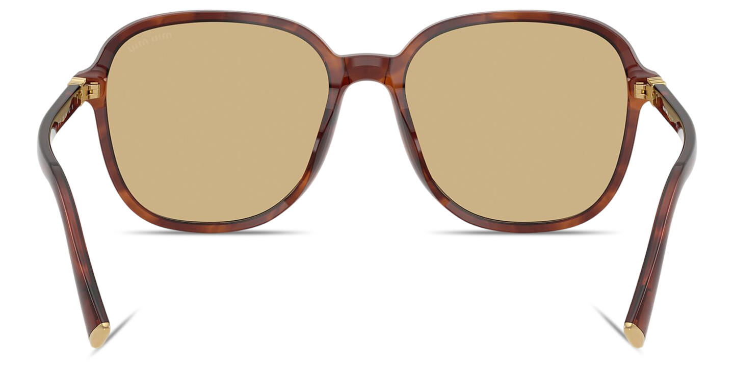 Shop MIU MIU Vertical Logo Oversized Square Sunglasses in Brown online.