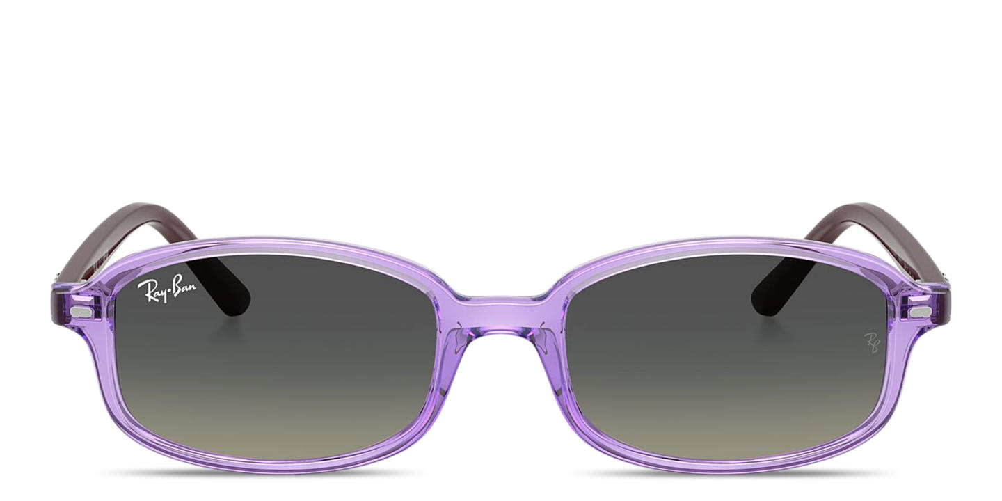 Shop Ray-Ban Logo Kids Irregular Sunglasses in Transparent Violet online.