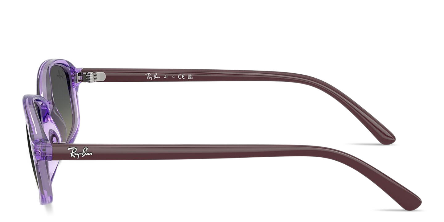 Shop Ray-Ban Logo Kids Irregular Sunglasses in Transparent Violet online.