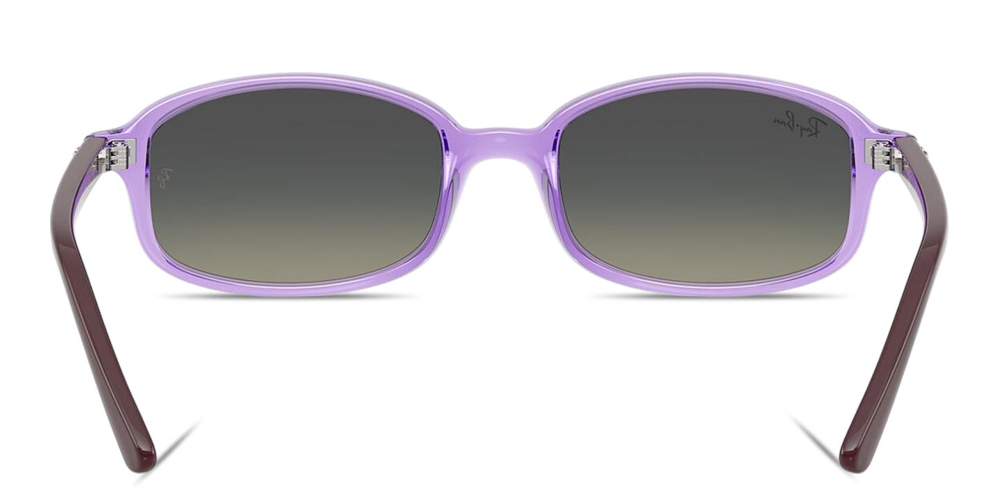 Shop Ray-Ban Logo Kids Irregular Sunglasses in Transparent Violet online.
