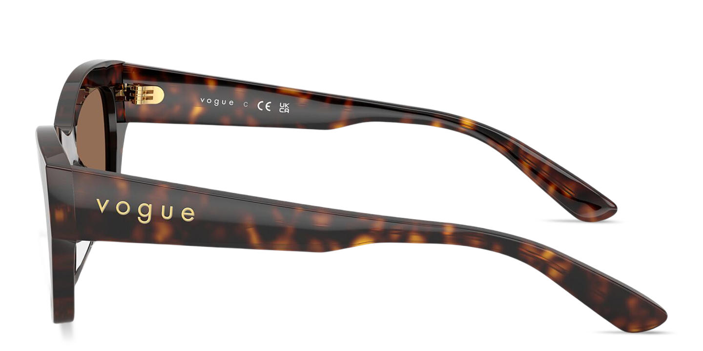 Vogue Eyewear Logo Lettering Butterfly Sunglasses in Dark Havana – Product Photo 2