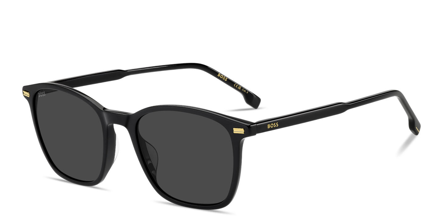 Shop Hugo Boss Logo Lettering Panthos Sunglasses in Black online.