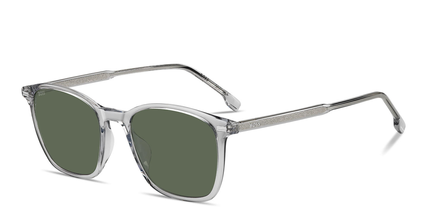Shop Hugo Boss Logo Lettering Panthos Sunglasses in Transparent Grey online.