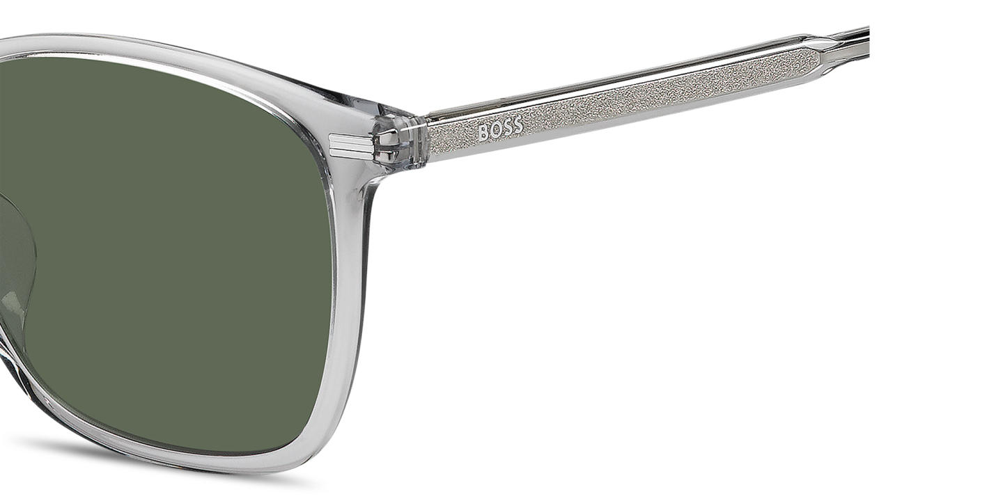 Shop Hugo Boss Logo Lettering Panthos Sunglasses in Transparent Grey online.