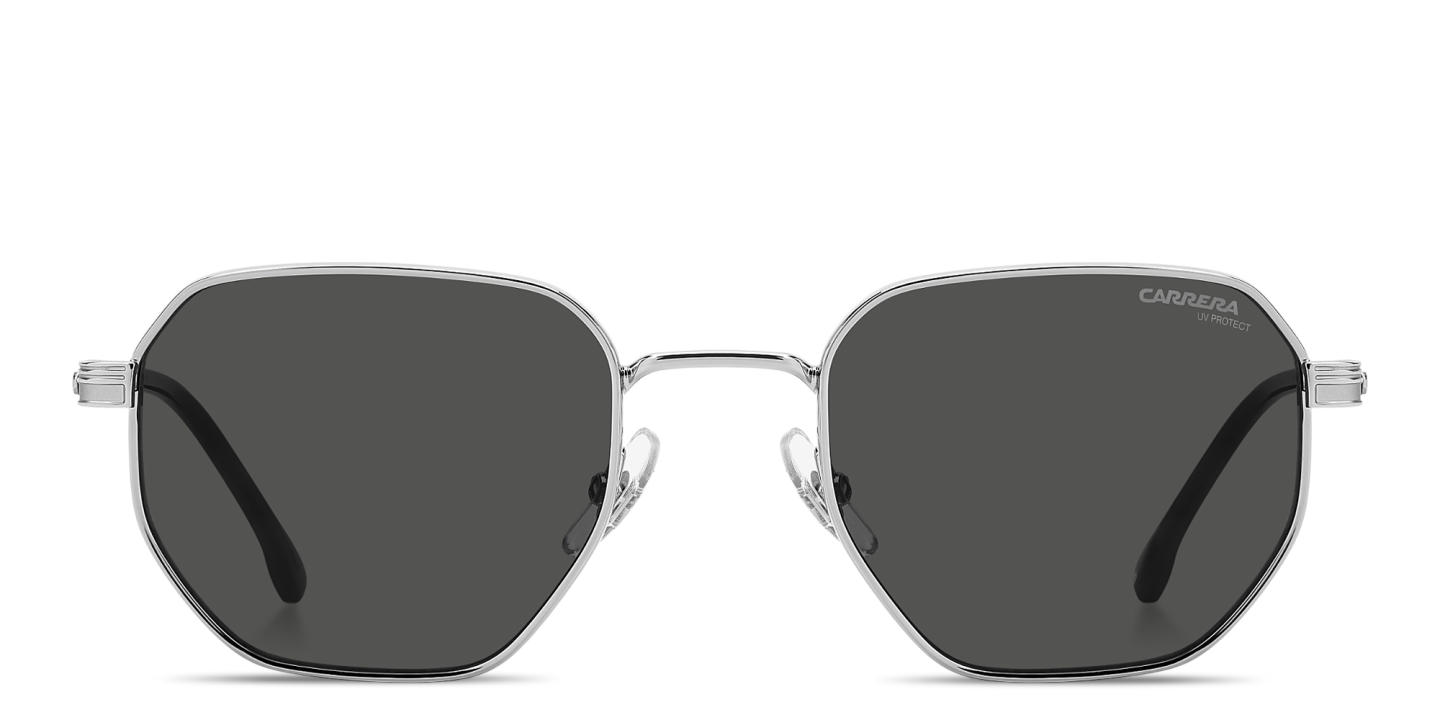 Shop Carrera Engraved Logo Irregular Sunglasses in Ruthenium online.