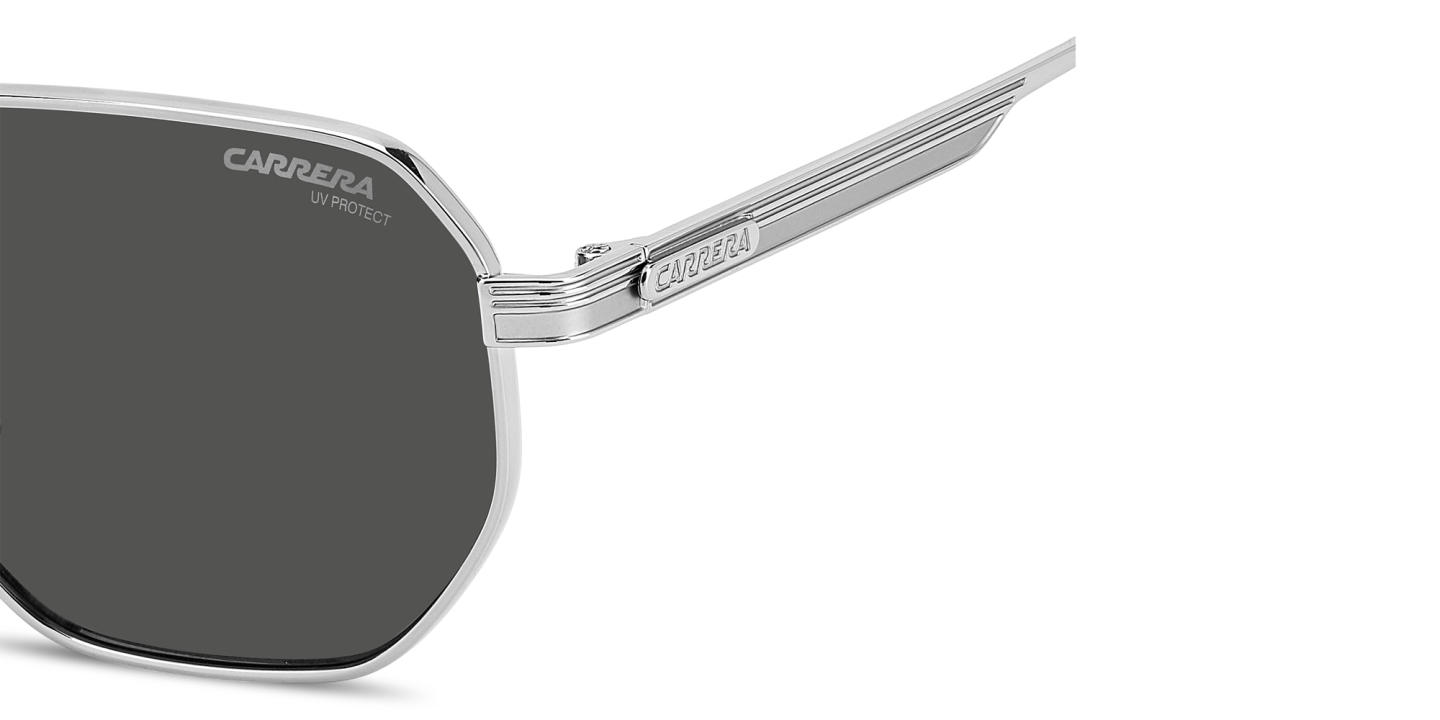 Shop Carrera Engraved Logo Irregular Sunglasses in Ruthenium online.