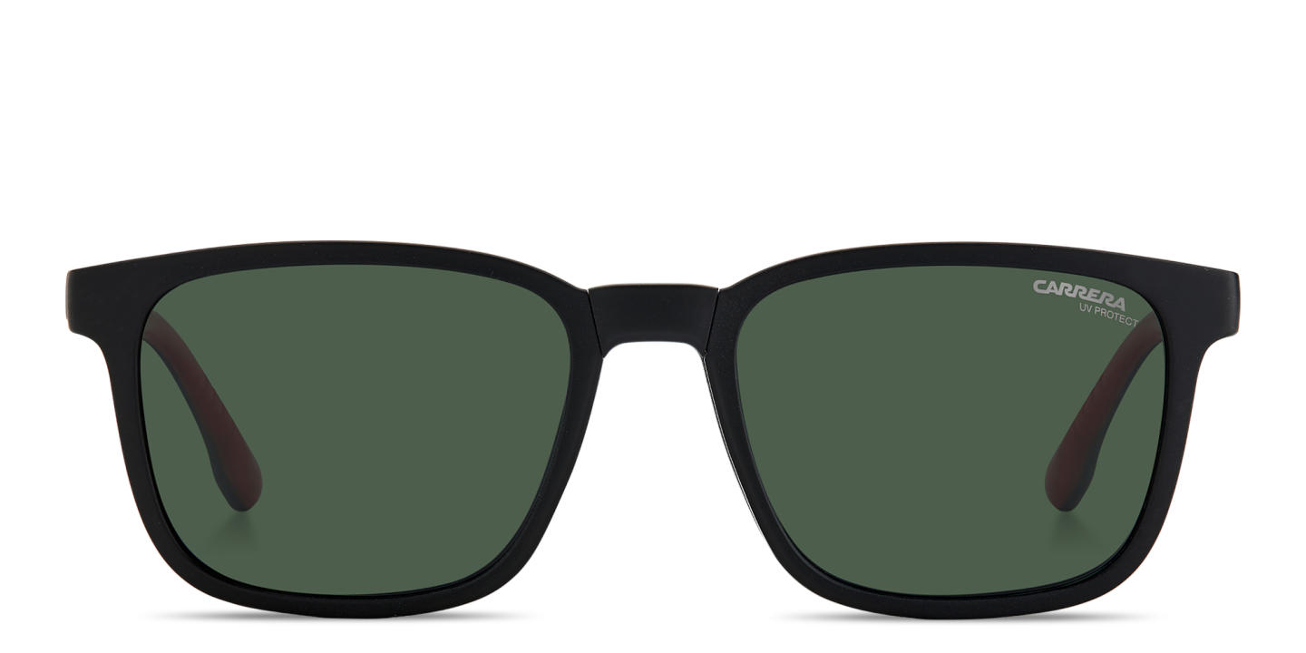 Shop Carrera Clip-On Square Eyeglasses in Matte Black online.