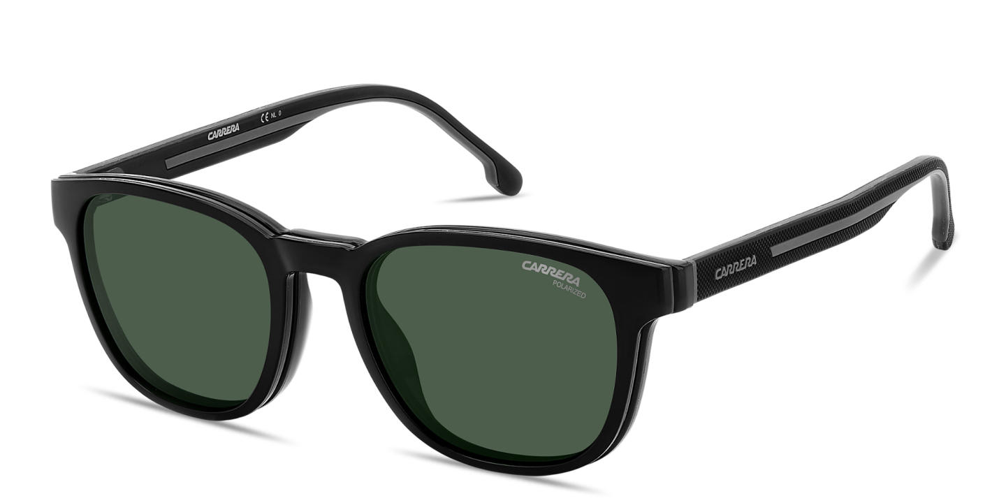 Shop Carrera Clip-On Square Eyeglasses in Black Grey online.