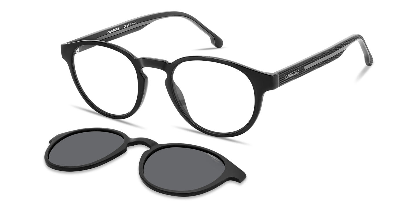 Shop Carrera Clip-On Panthos Eyeglasses in Black Grey online.