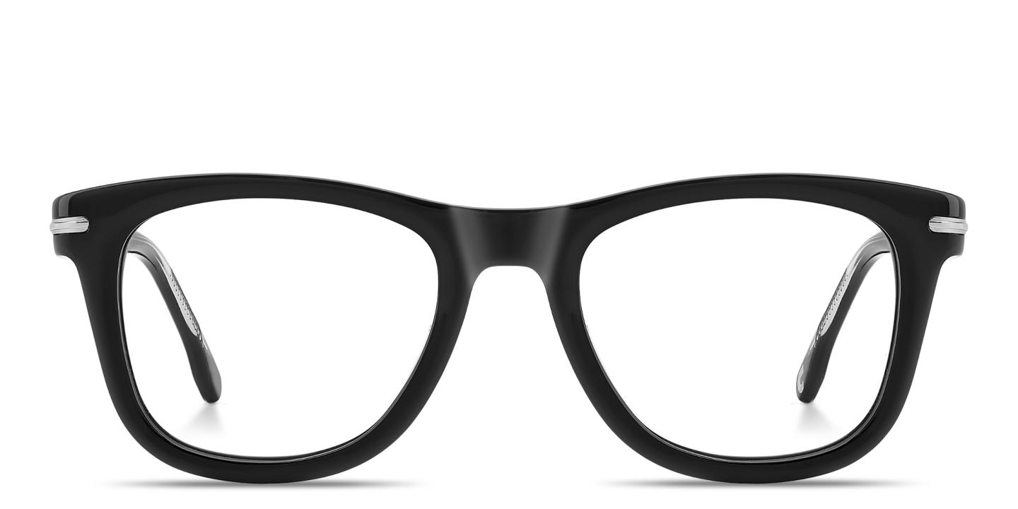 Shop Carrera Logo Lettering Rectangle Eyeglasses in Black online.