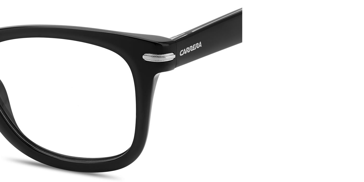 Shop Carrera Logo Lettering Rectangle Eyeglasses in Black online.
