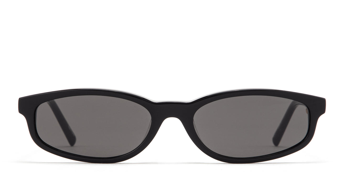 Shop TRICE Gala Irregular Sunglasses in Black online.